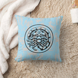 Coussin Zodiac Motif Z02 - Scorpio.w L Bleu BG