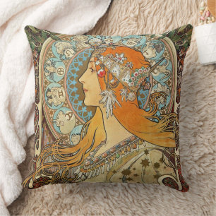 Coussin Zodiac par Alphonse Mucha
