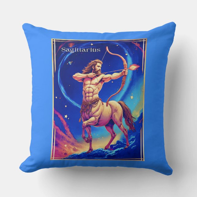 Coussin Zodiac Sign Sagittarius as the Celestial Archer (Recto)
