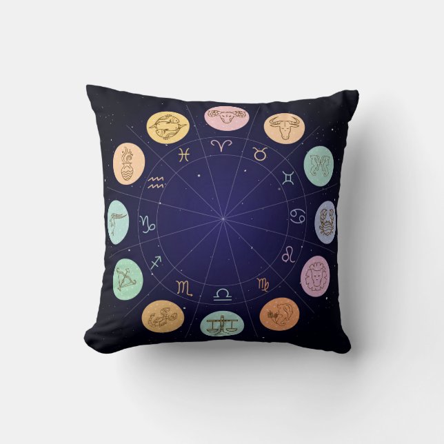 Coussin Zodiaque coloré (Recto)