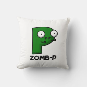 Coussin Zomb-P Funny Halloween Zombie Alphabet Pun