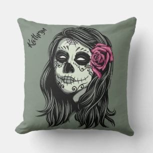 Coussin Zombie Femme personnalisées nom & couleur lancer d