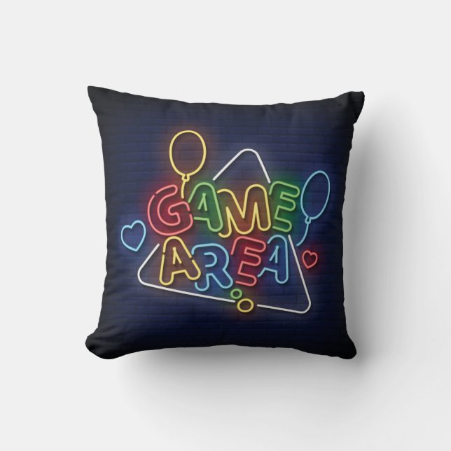 Coussin Zone de jeu de signaux en néon simulé très Cool et (Recto)