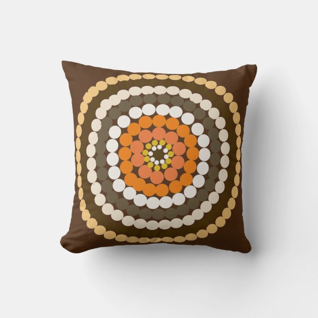 Coussin Zones Brown Et Oranges, (Recto)