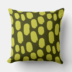Coussin Zones peintes en gras - Banane sur l'olive foncé