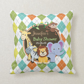 Coussin Zoo Animaux sur Jacquard coloré