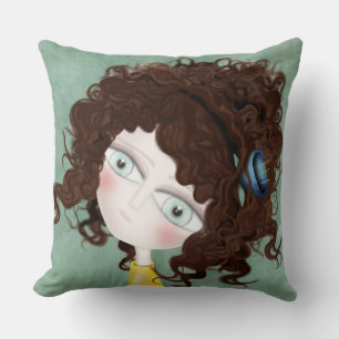 Coussin Zoom sur l'œil de poupée d'art