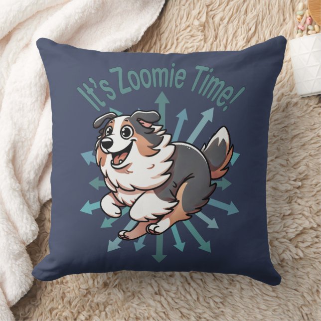 Coussin Zoomie Time Australian Shepherd (Couverture)