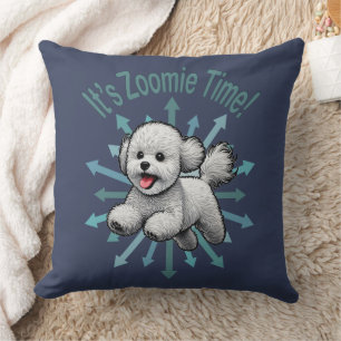 Coussin Zoomie Time Bichon Frise