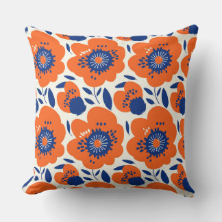 Coussins à fleurs orange