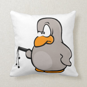 Coussins amusants, pingouin avec fouet
