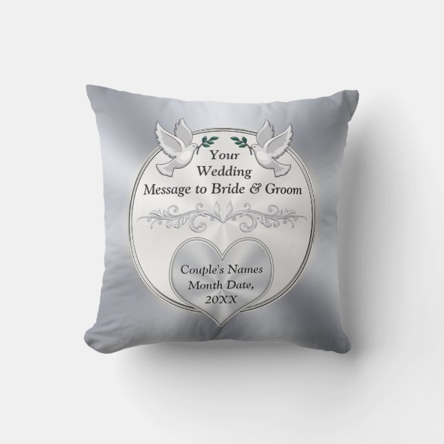 Coussins cadeaux personnalisés, Mariages, argent,  (Recto)