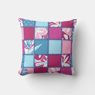 Coussins carrés réversibles Pokii Hawaiian Patchwo