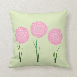Coussins Coussins rose vert mou Fleurs florantes