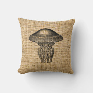 Coussins d'accents de burlap rustique