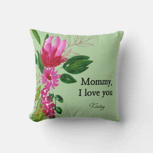 Coussins de jet de cadeau de mère florale rose