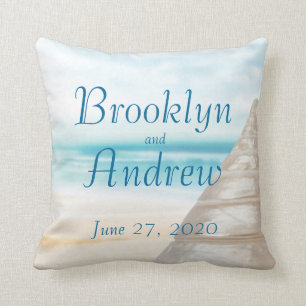 Coussins de mariage Monogrammed Beach