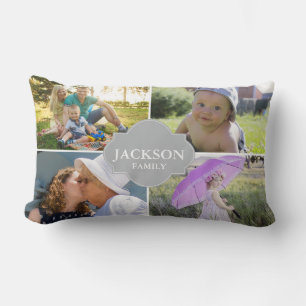 Coussins de photos, 4 photos de collage avec nom d