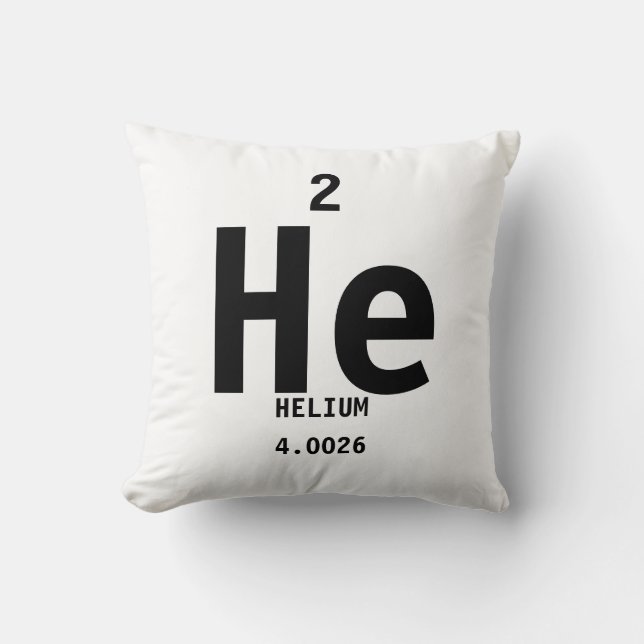 Coussins de Tableau périodique - hélium (Recto)