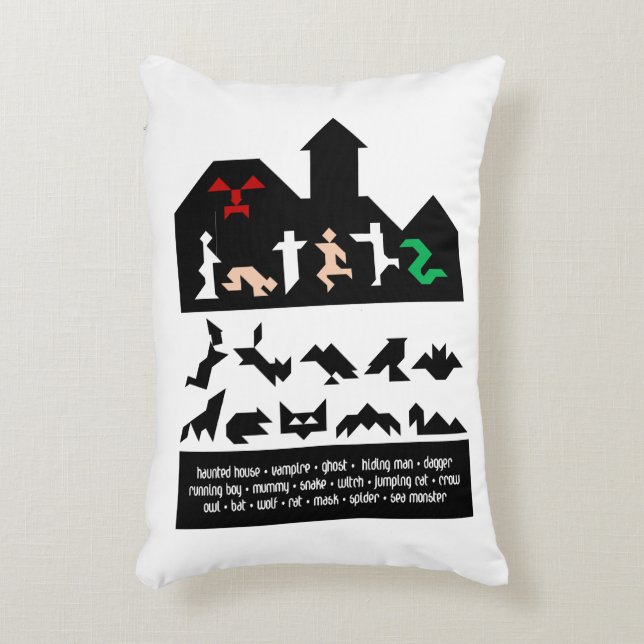 Coussins Décoratifs 18 Images Tangram Halloween (Devant(Vertical))