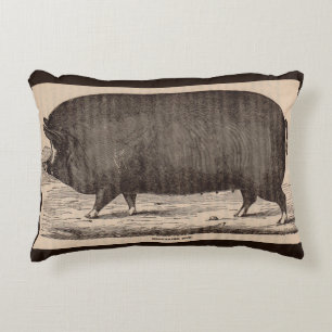 Coussins Décoratifs 19th century farm animal print Berkshire sow no. 2