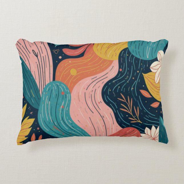 Coussins Décoratifs Abstract Botanical Flow Pillow (Devant)
