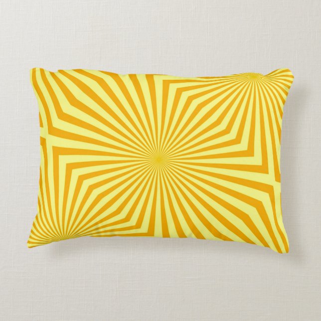 Coussins Décoratifs Abstract Retro Bright Yellow Sunbeam Pattern (Dos)