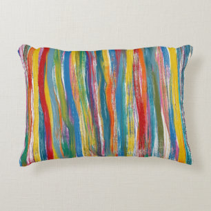 Coussins Décoratifs Abstrait coloré : Lignes de peinture à l'huile num