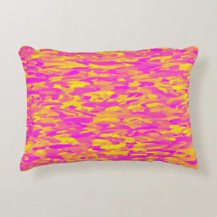 Coussins Décoratifs Abstrait Motif rose jaune orange