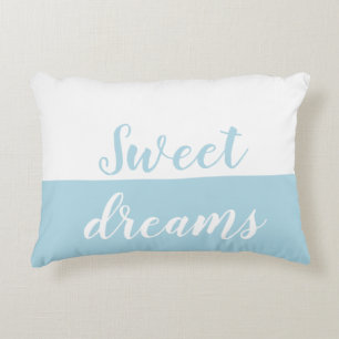 Coussins Décoratifs Accent de rêves, bleu-clair et blanc doux