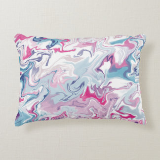 Coussins Décoratifs Acrylique liquide rose et bleu