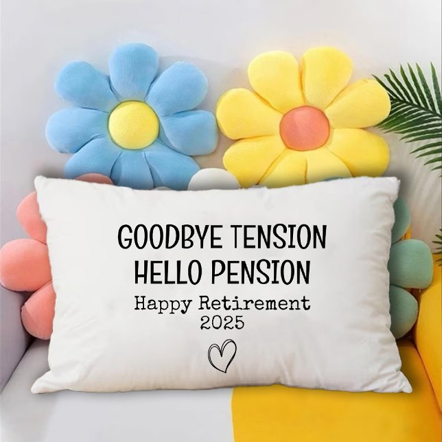Coussins Décoratifs Adieu Tension Bonjour Pension Retraite Ferme (Goodbye Tension Hello Pension Retirement Farmhouse Accent Pillow)