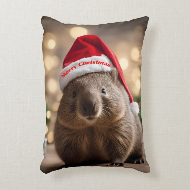 Coussins Décoratifs adorable Noël Wombat, (Devant(Vertical))