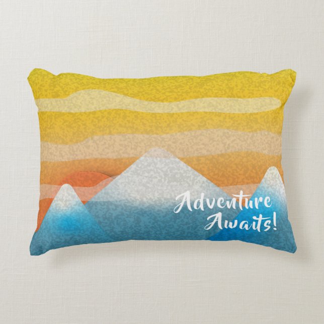 Coussins Décoratifs Adventure Await Mountain Sunset (Devant)