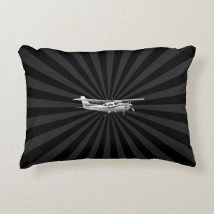 Coussins Décoratifs Aéronef Cessna Silhouette Flying Black Burning