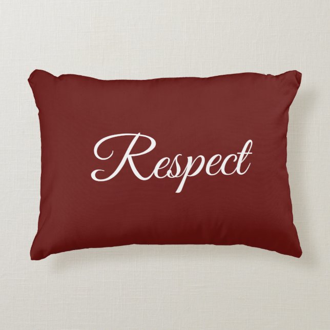 Coussins Décoratifs Affirmation de respect rouge et blanc (Devant)