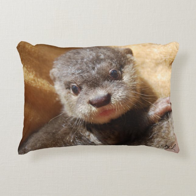Coussins Décoratifs Aiguillante loutre de bébé (Devant)