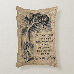 Coussins Décoratifs Alice au pays des merveilles; Cheshire Chat avec A