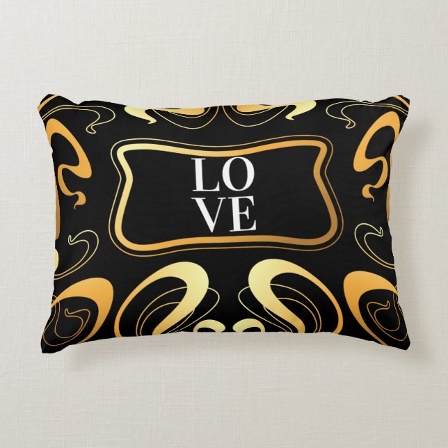 Coussins Décoratifs Amour Jaune Abstrait (Devant)
