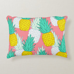 Coussins Décoratifs Ananas Tropical : Rouge Cartoon Chic.