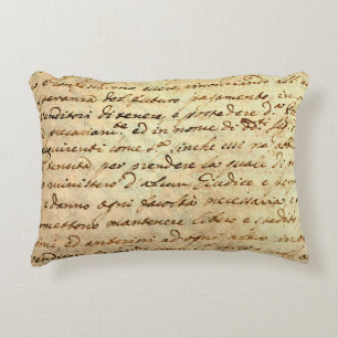 Coussins Décoratifs Ancien manuscrit du 1700 siècle écrit à l'encre