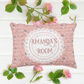Coussins Décoratifs Antique Lettering Lace Doilies Personnalisées