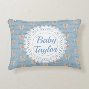 Coussins Décoratifs Antique Lettres Toile Bows Personnalisé
