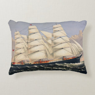 Coussins Décoratifs Antique Navire de Navigation Maritime Currier & Iv