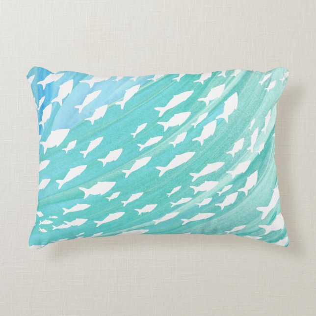 Coussins Décoratifs Aqua Océan Poisson Nautique (Devant)