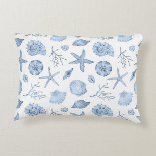 Coussins Décoratifs Aquarelle des coques bleues
