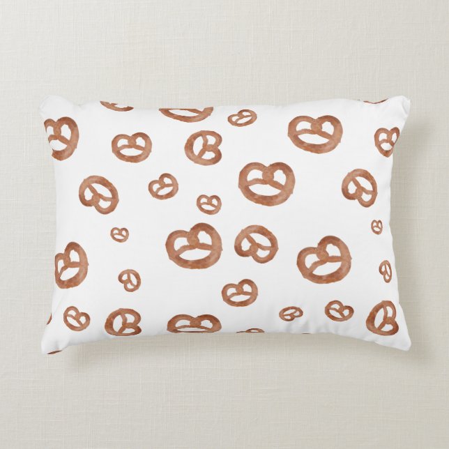 Coussins Décoratifs Aquarelle douce salée Motif Pretzel (Devant)