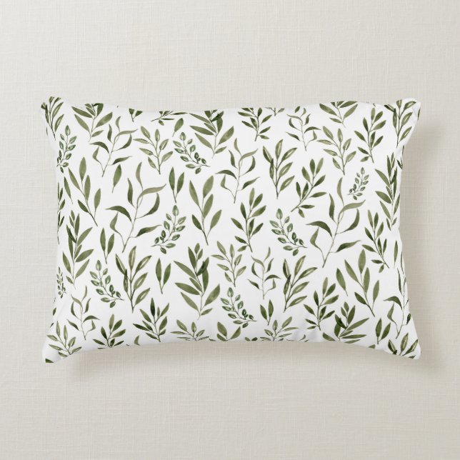 Coussins Décoratifs Aquarelle Eucalyptus Motif Feuille  (Devant)