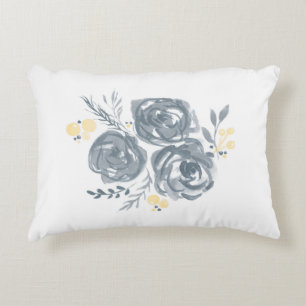 Coussins Décoratifs Aquarelle grise et jaune
