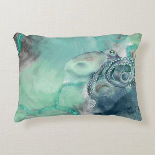 Coussins Décoratifs Aquarelle marine Aqua Ocean Octopus